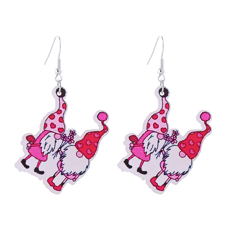 Wholesale Valentine's Day Pink Tape Love Balloon Acrylic Earrings