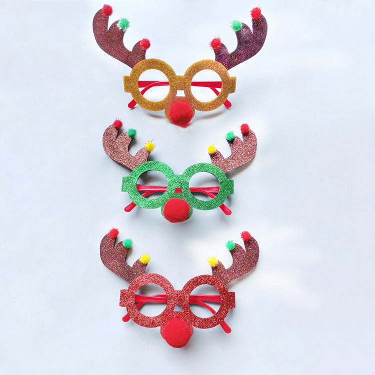 Wholesale New Christmas Decoration for Adults Kids Toys Gifts for The Elderly Snowman Antlers Creative Glasses