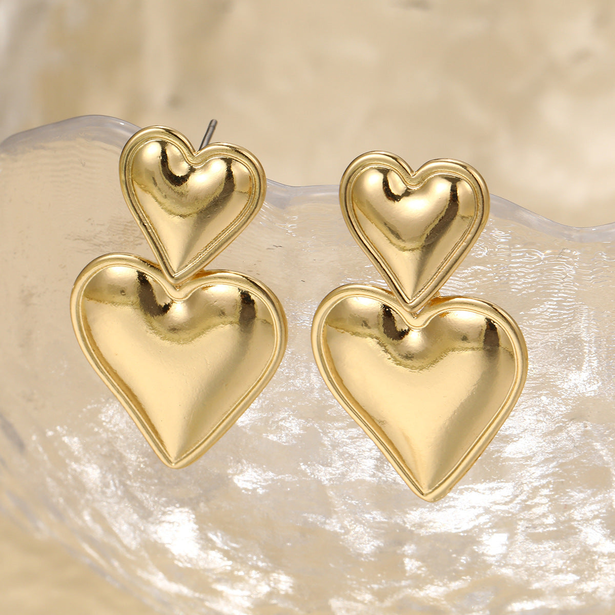Wholesale Valentine's Day Three-Layer Heart-Shaped Love Earrings Simple Pendant Acrylic Texturing Dopamine Earrings