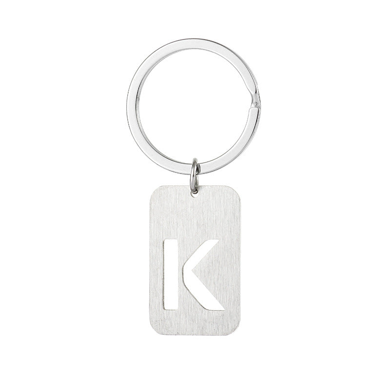 Wholesale Stainless Steel Creative Hollow 26 Letter Keychain