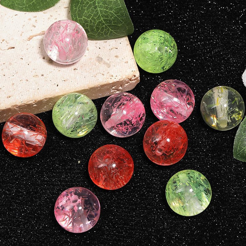 Wholesale 100pcs Diy Transparent Ribbon Color Sequins Through Hole Acrylic Round Beads