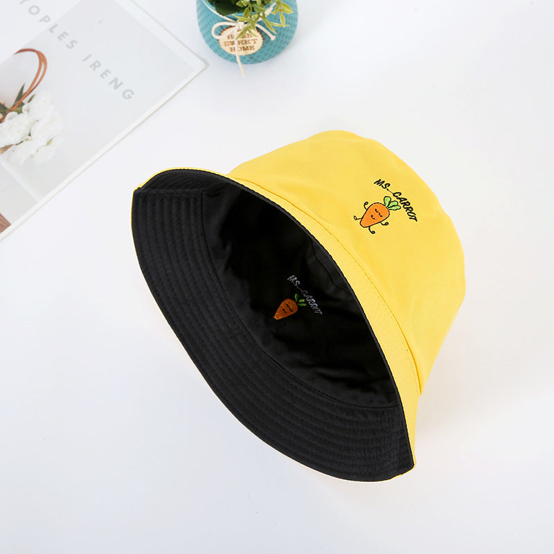 Bordado de verduras al por mayor poliéster Sunshade Bucket Sombrero