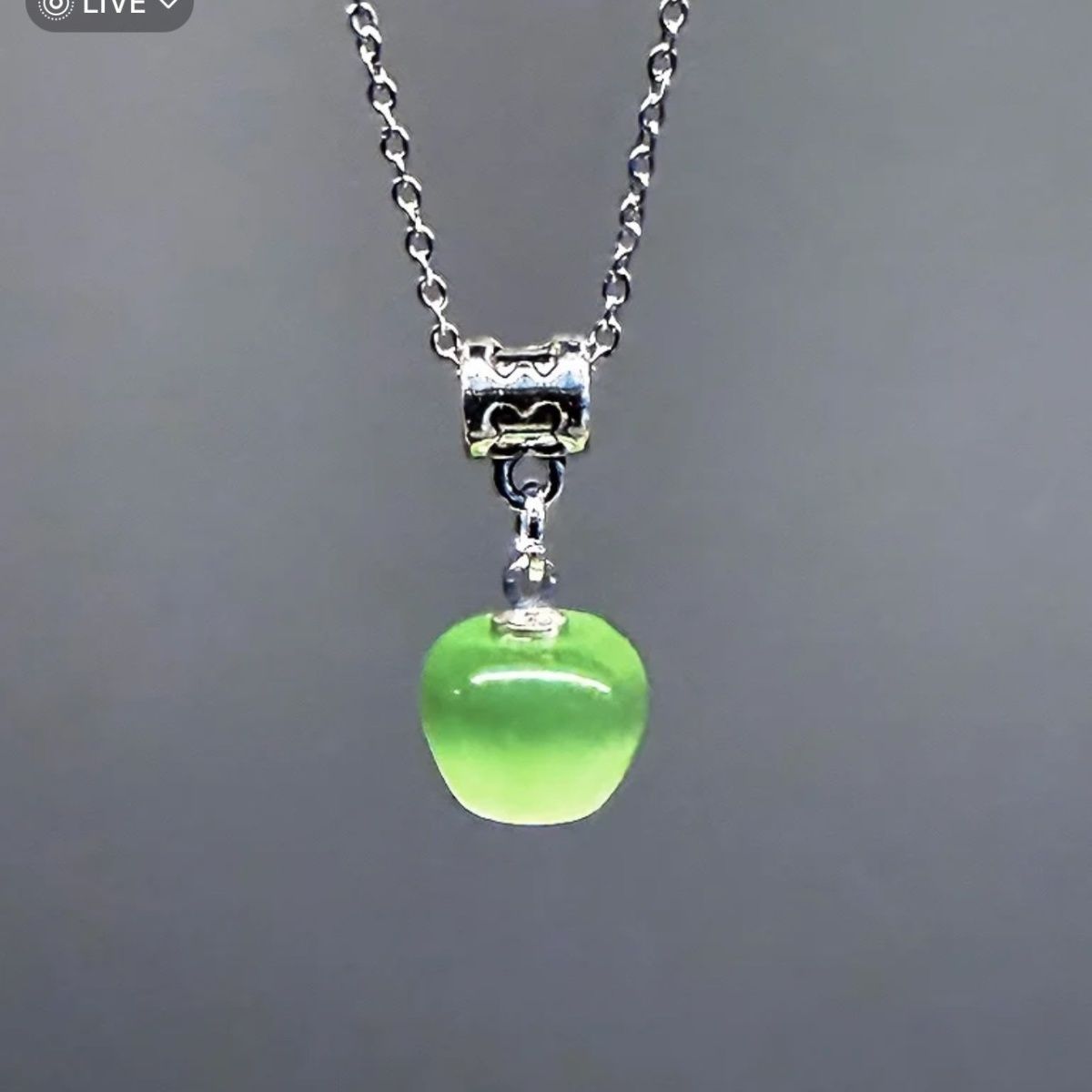 Wholesale Electroplated red green apple acrylic necklace