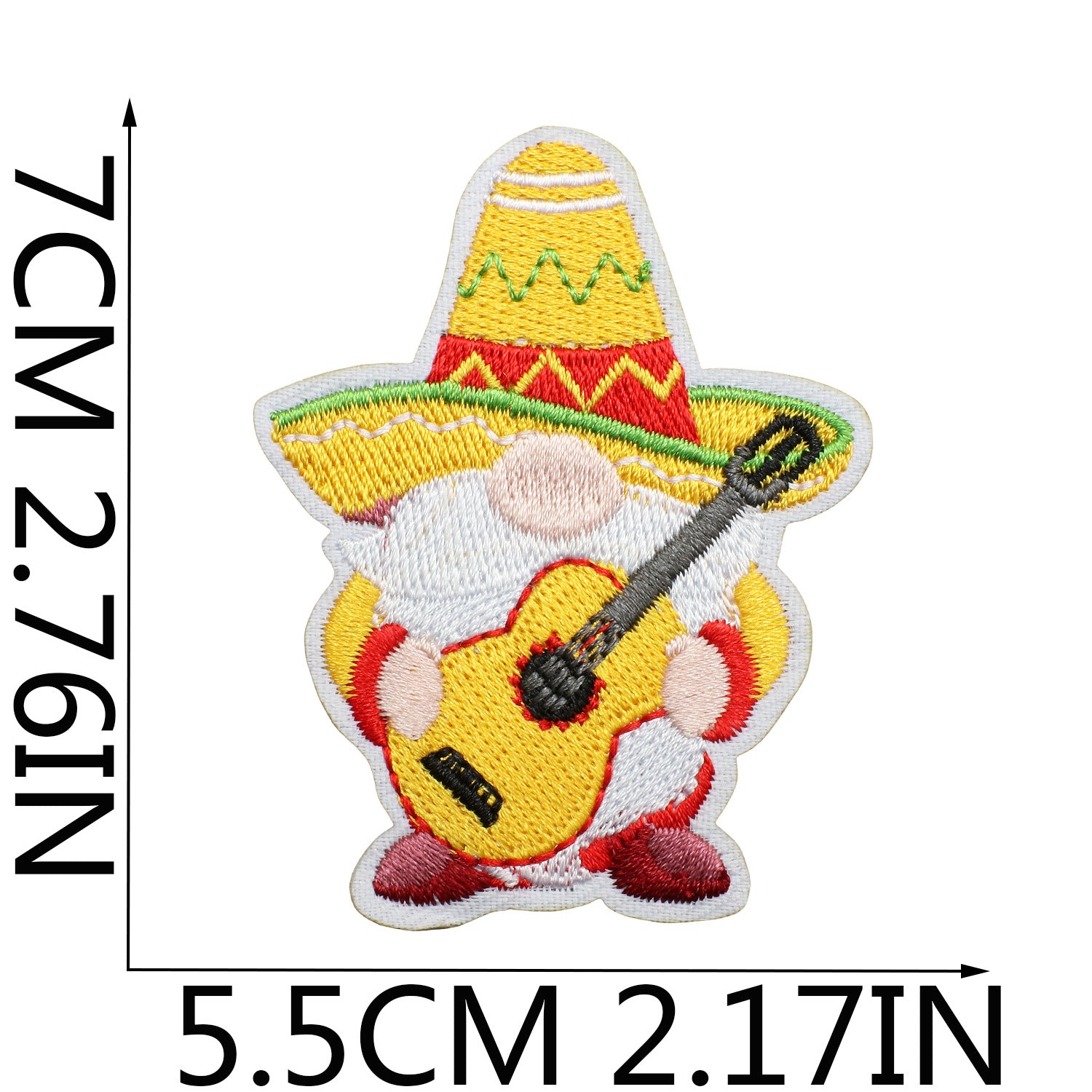 Wholesale Polyester Thread Embroidered Patch Mexico Carnival Skull Guitar Theme Clothing Decoration Gift Party Fashion Accessory