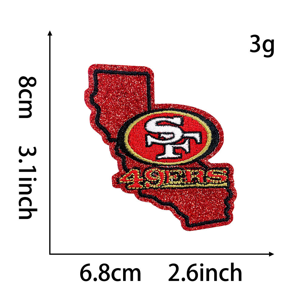 Wholesale Seattle Seahawks Sequin Embroidered Patch State Shape Sew On Applique For Clothing Bags DIY Craft Accessory OLY Exclusive