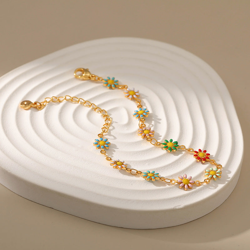 Wholesale Retro Small Fresh Hand Ornament Copper Bracelet