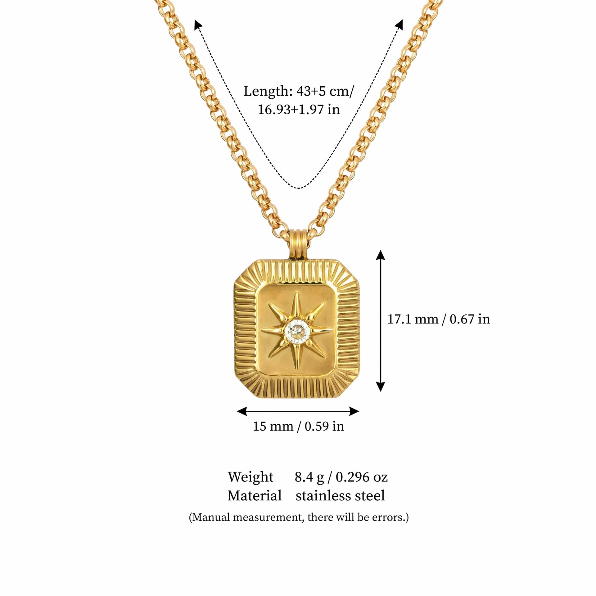 Wholesale 18K Gold Plated Eight Pointed Star Birthstone Pendant Necklace Sun Moon Star Charm Trendy Fashion Jewelry Accessory Boutique Resale Gift