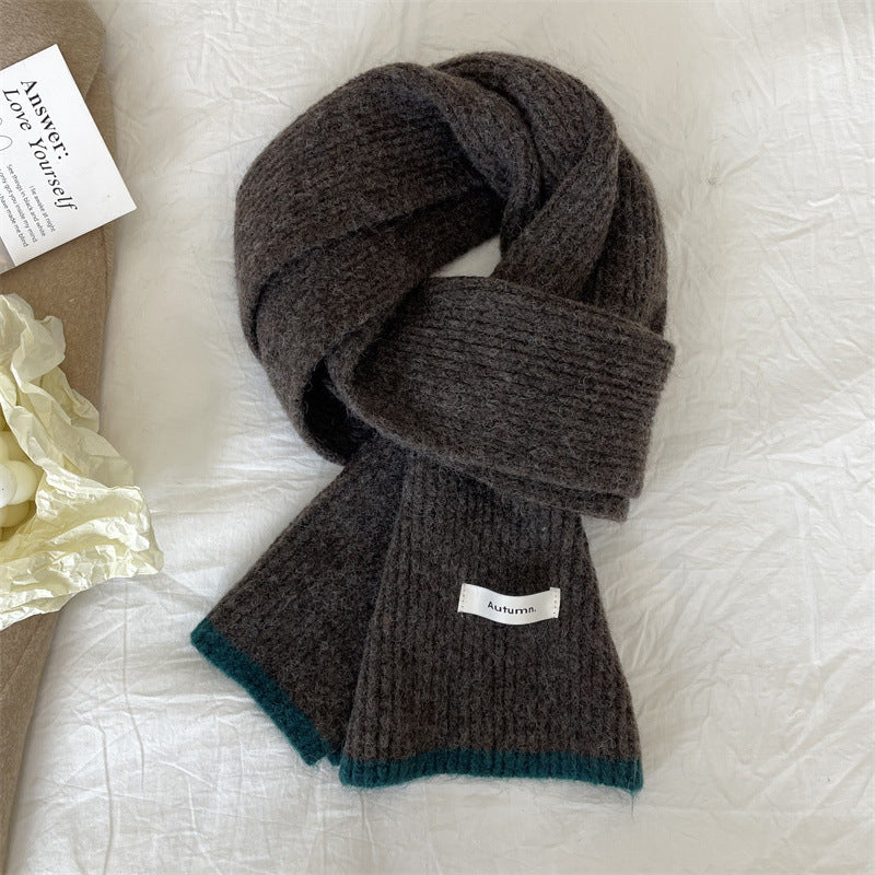 Wholesale Knitted Wool Thickened Warm Wrap Red Scarves