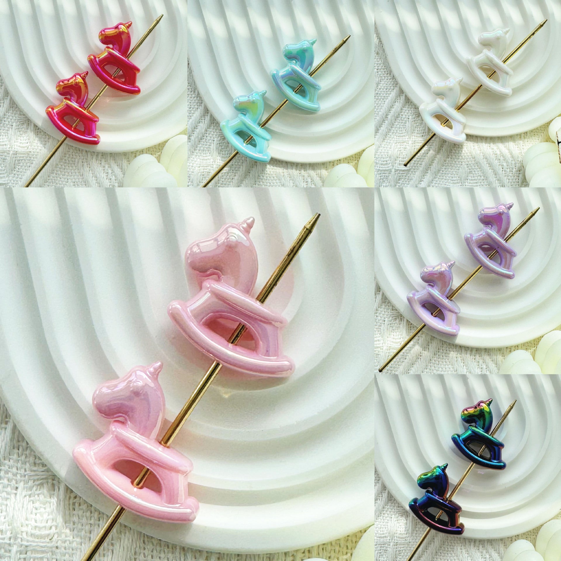 Wholesale 10pcs  Colorful cute cartoon pony Acrylic Beads