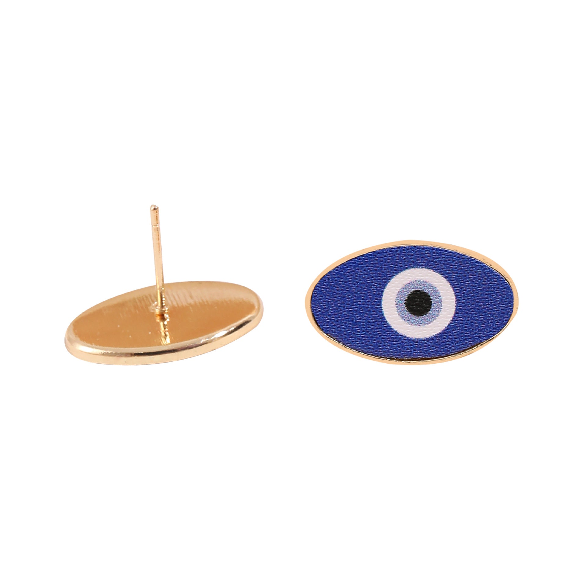 Wholesale Devil Eye Oval Stud Earrings Leather PU Earrings