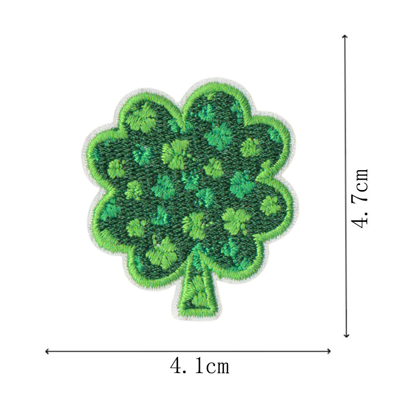 Wholesale St.  Patrick' s Day Clover Green Leaves DIY Patches