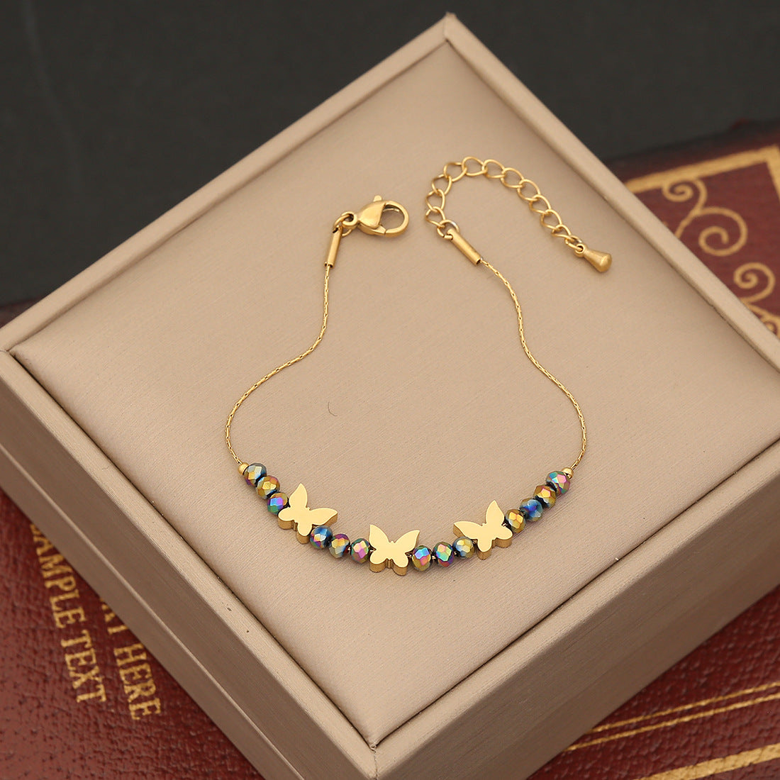 Wholesale Crystal Beaded Bracelet Butterfly Bracelet