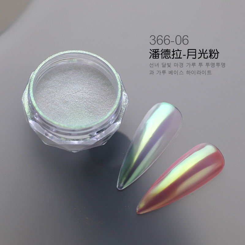Wholesale Moonlight powder for nail art, fantasy aurora powder, silver-white nail art, magic mirror powder, pearl glitter powder