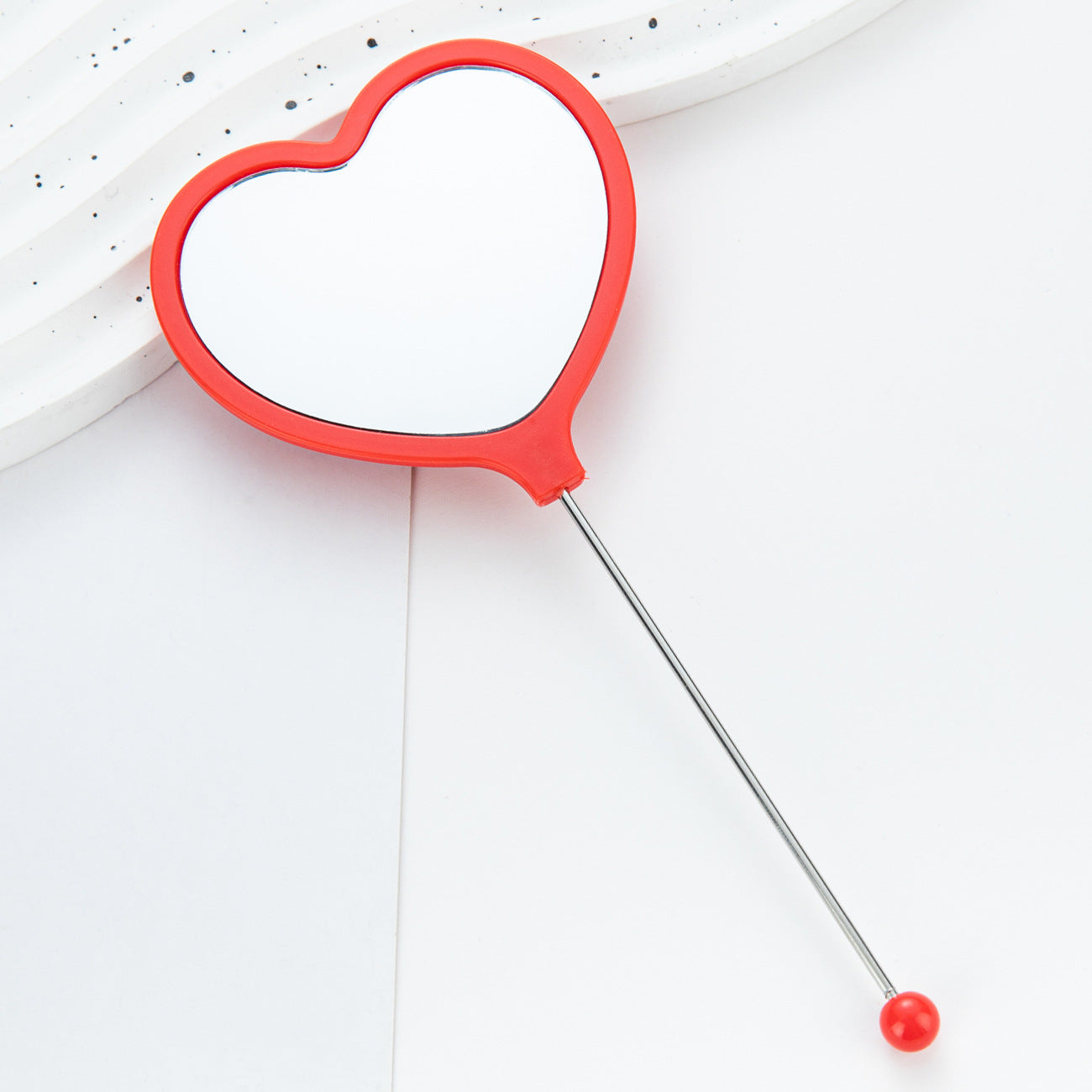 Wholesale DIY beaded handle mirror handheld makeup mirror