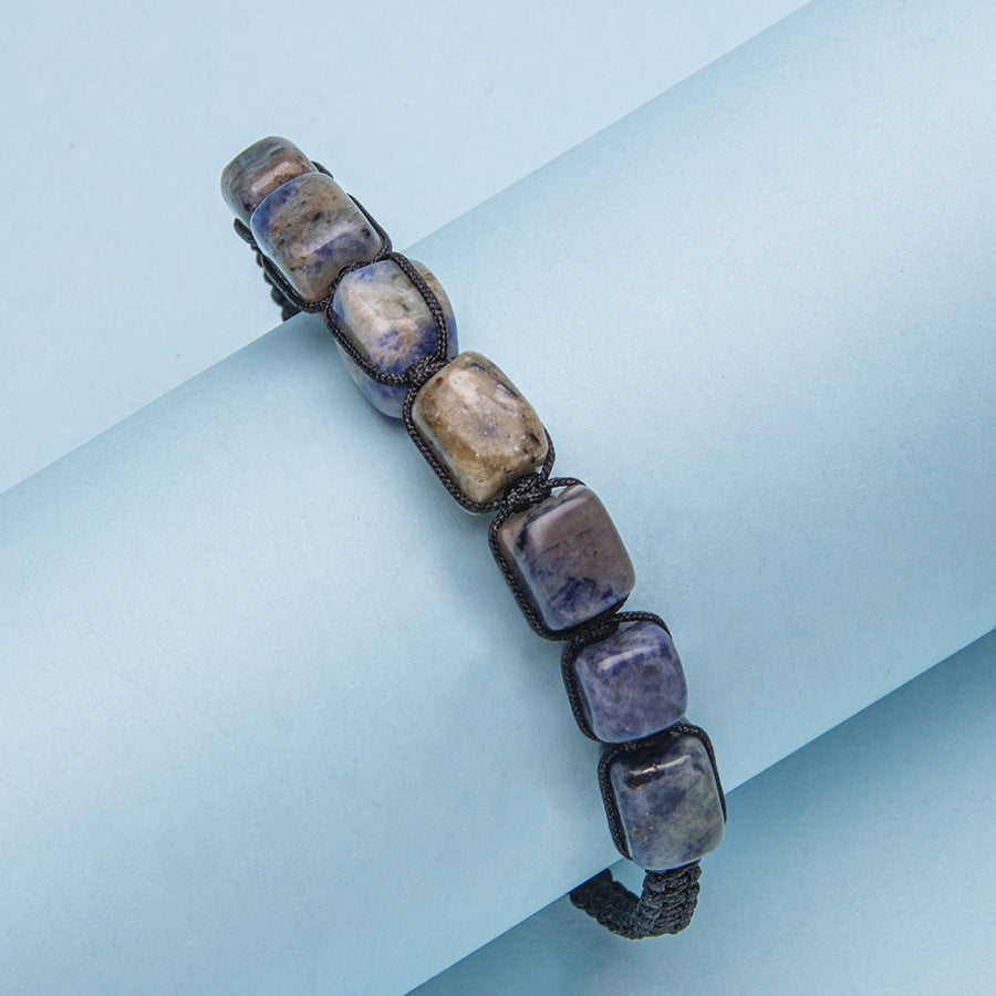 Wholesale Hand-woven colorful crystal rectangular adjustable bracelet