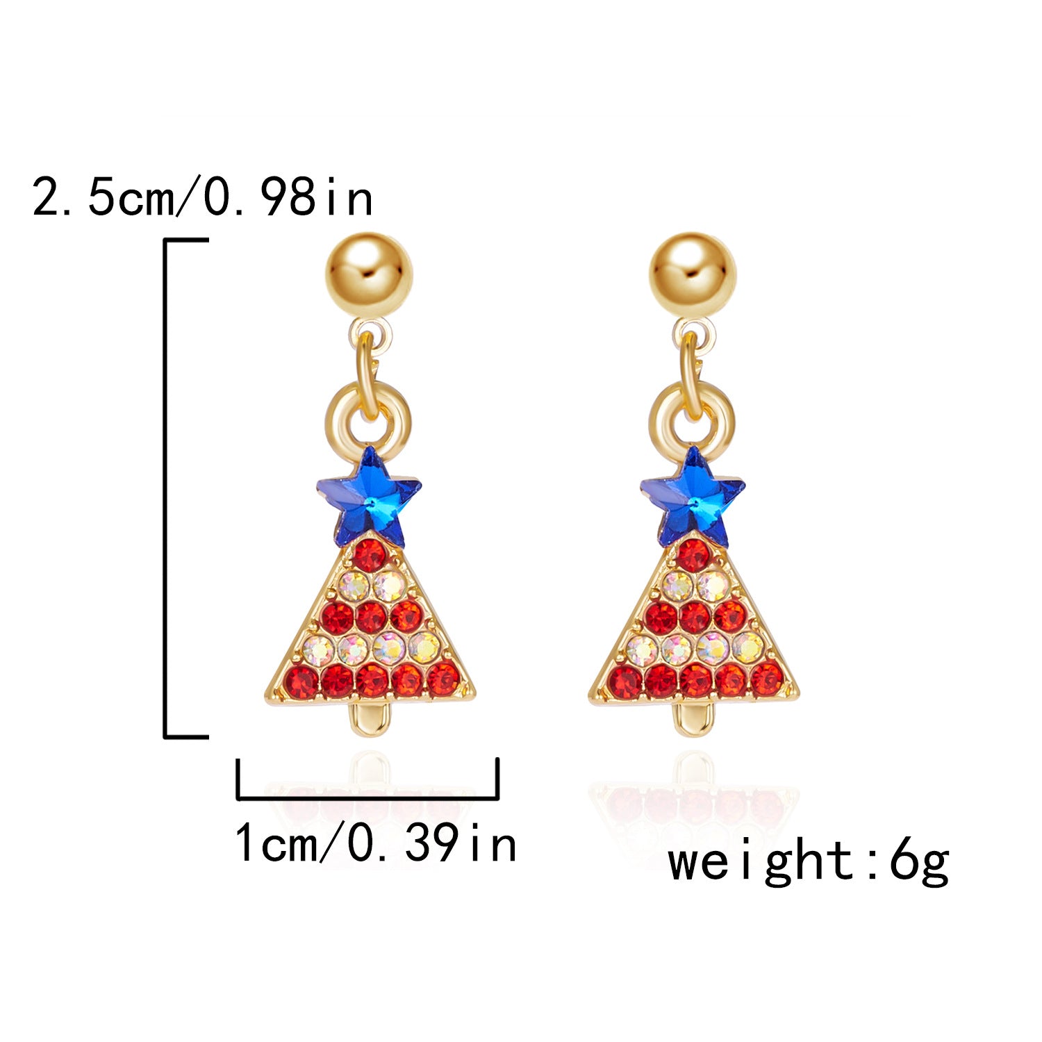 Wholesale Hot New Product Diamond Studded Santa Bell Snowflake Pendant Earrings