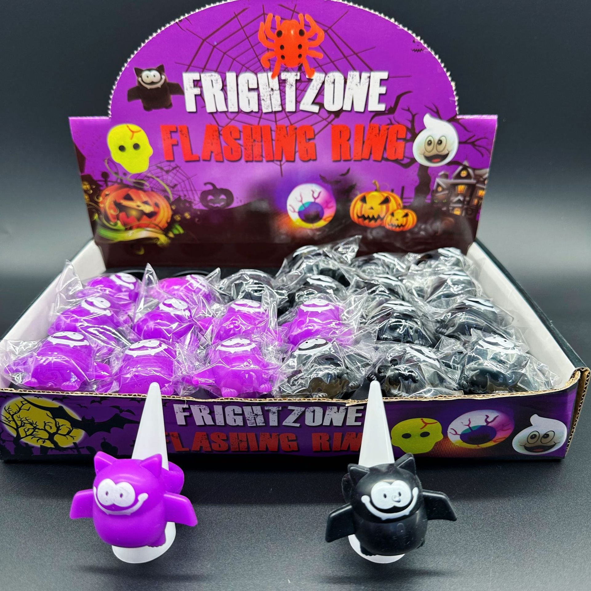 Wholesale Halloween Glowing Ghost Pumpkin Bat Ring