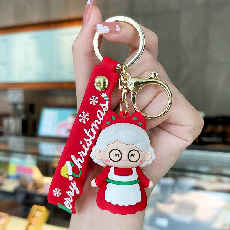 Wholesale Christmas Snowman Car Soft Rubber Keychain