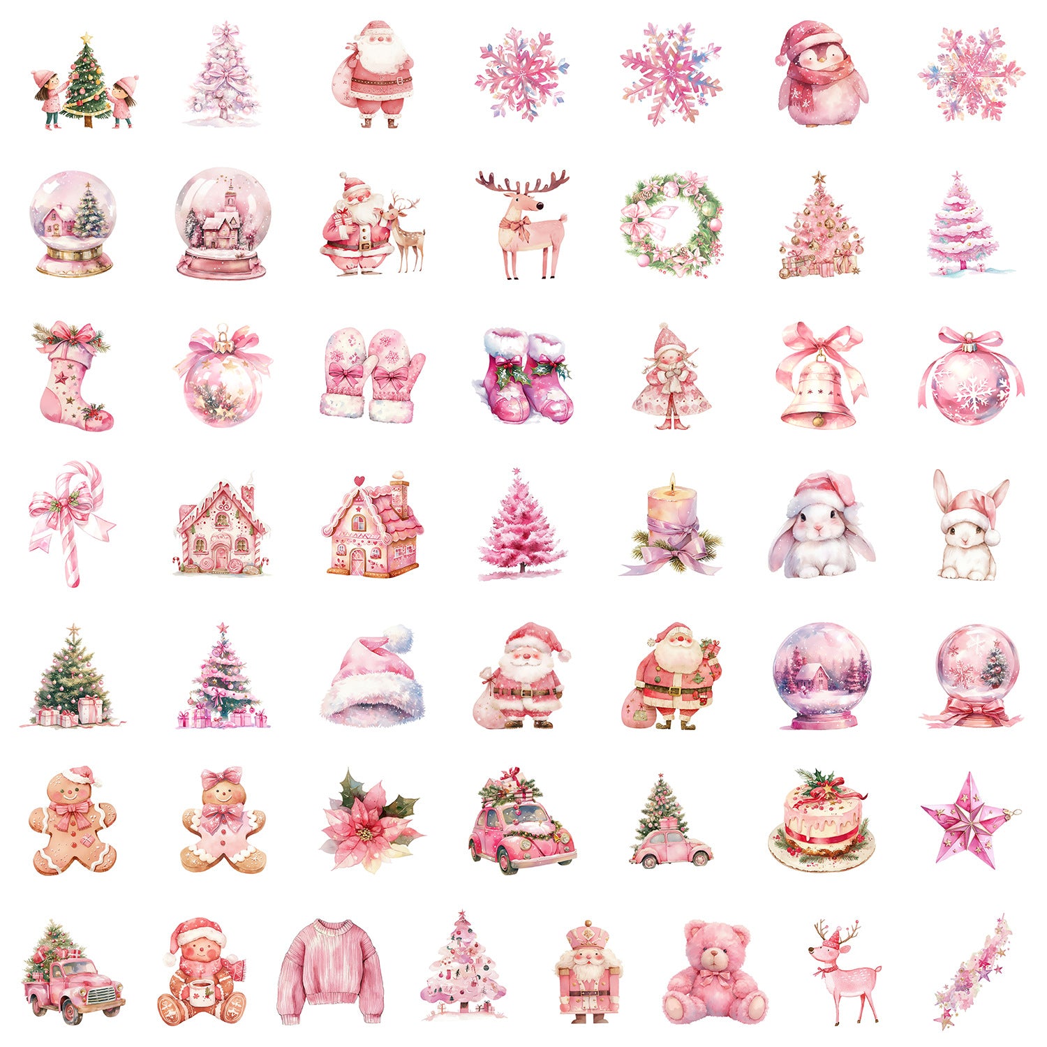 Wholesale 50pcs pink Christmas graffiti stickers
