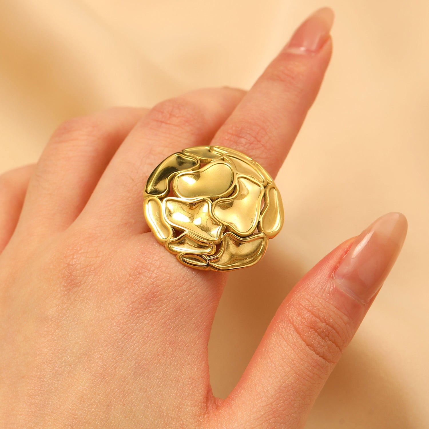 Wholesale Vintage glossy texture ring