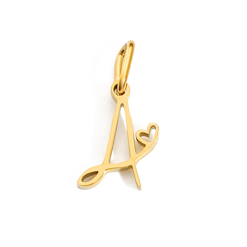 Wholesale English Letter 14k Gold Stainless Steel Pendant