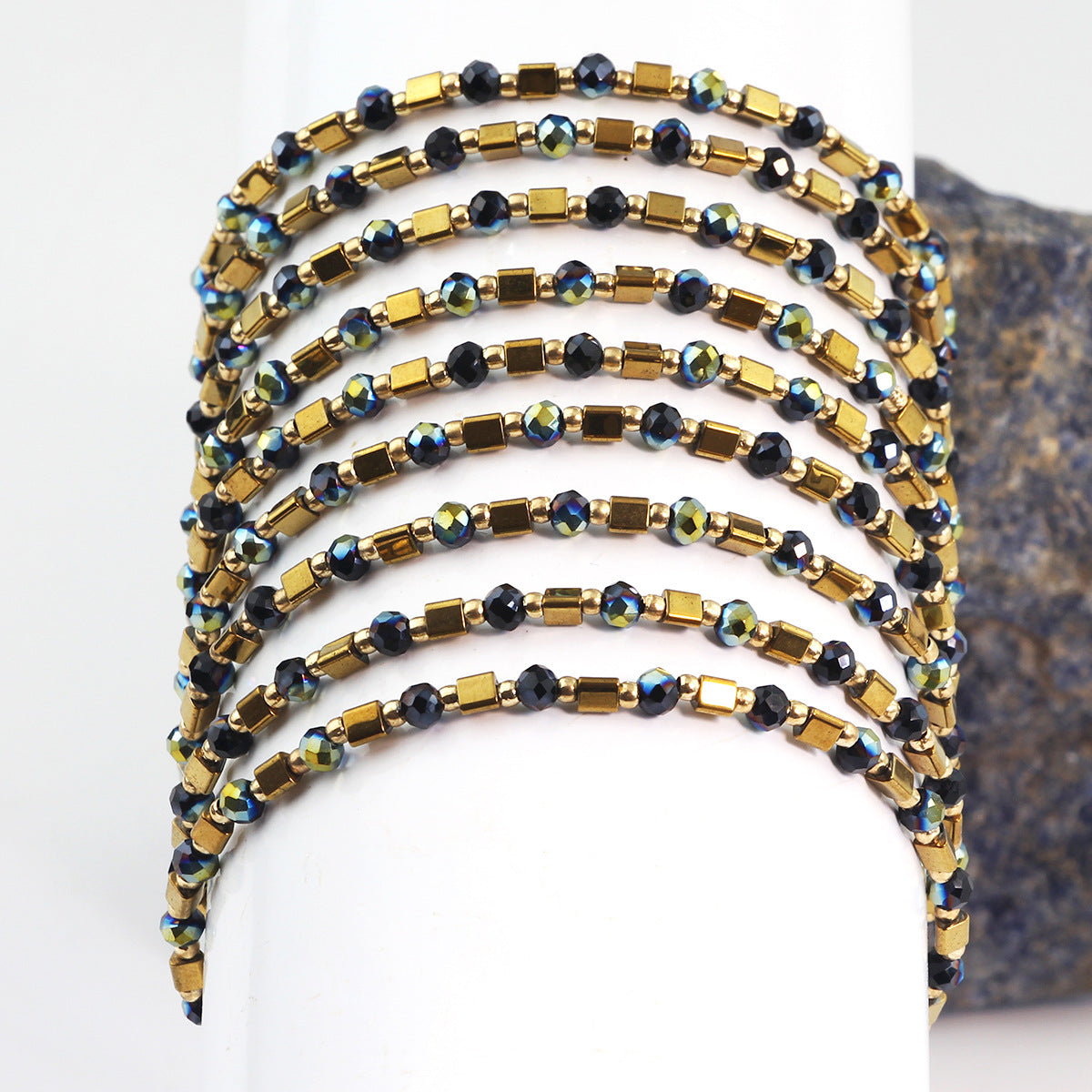 Wholesale Hand-woven simple geometric crystal beaded bracelet