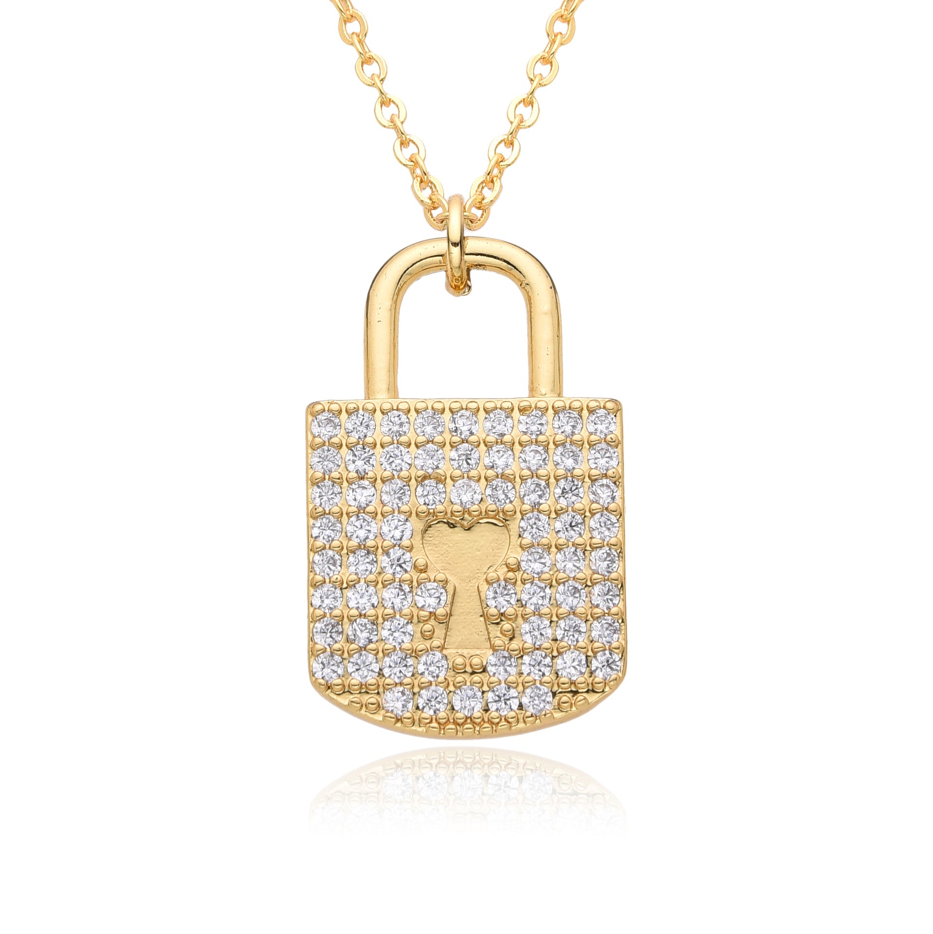 Wholesale Diamond Love Lock Necklace