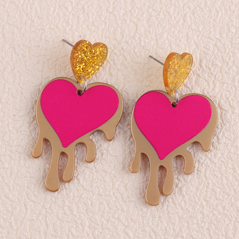 Wholesale Valentine's Day LOVE Letter Acrylic Personality Simple Heart Earrings