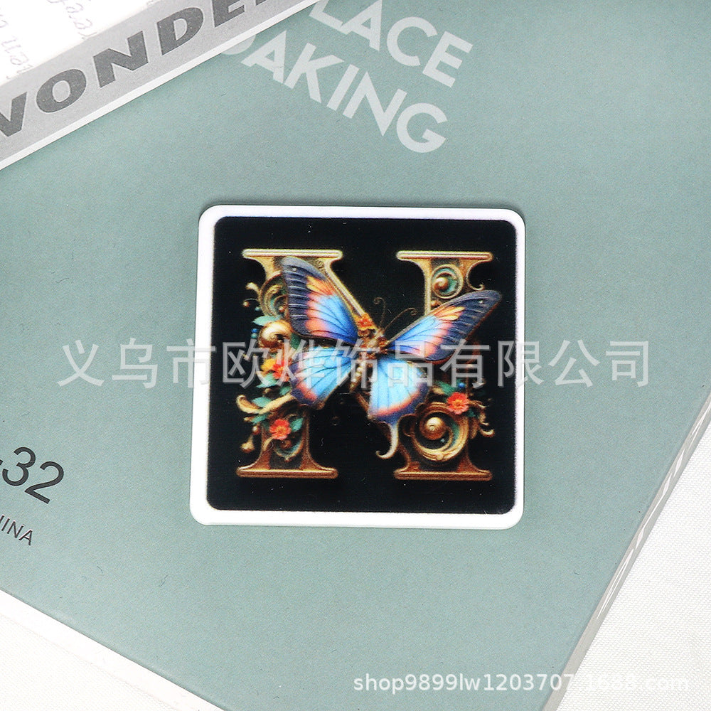 Wholesale 10pcs Cartoon Square Butterfly Personalized Bag FlatBack