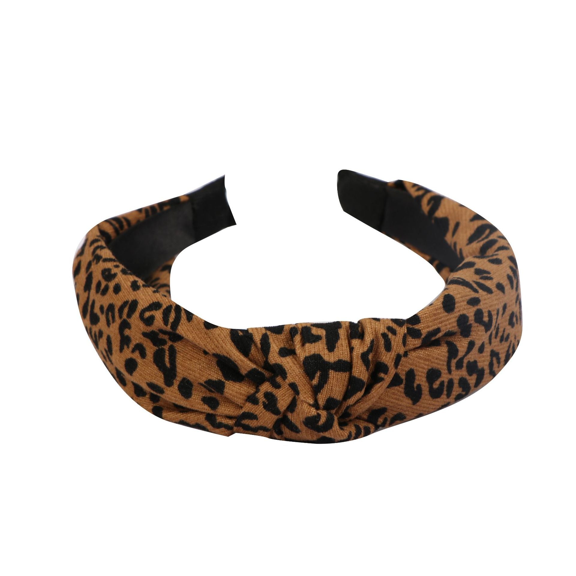 Wholesale Leopard Print Knotted Braided Simple Headband