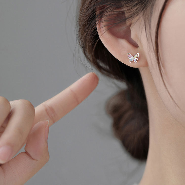 Wholesale 925 Sterling Silver Zircon Butterfly Earrings