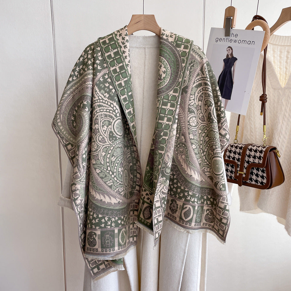 Wholesale Winter Cashmere Thickened Warm Tassel Scarves