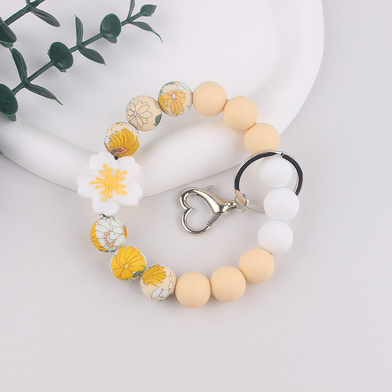 Wholesale Silicone bracelet Begonia keychain