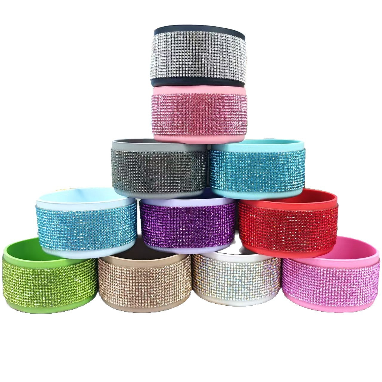 Wholesale Sparkling Diamond Silicone Cup Sleeve  Cup Accessories