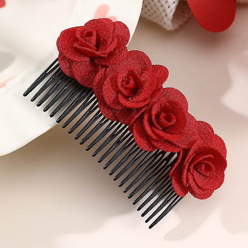 Wholesale red New Year festive hair accessories Bride headdress accessories Valentine's Day hair accessories Head Clip