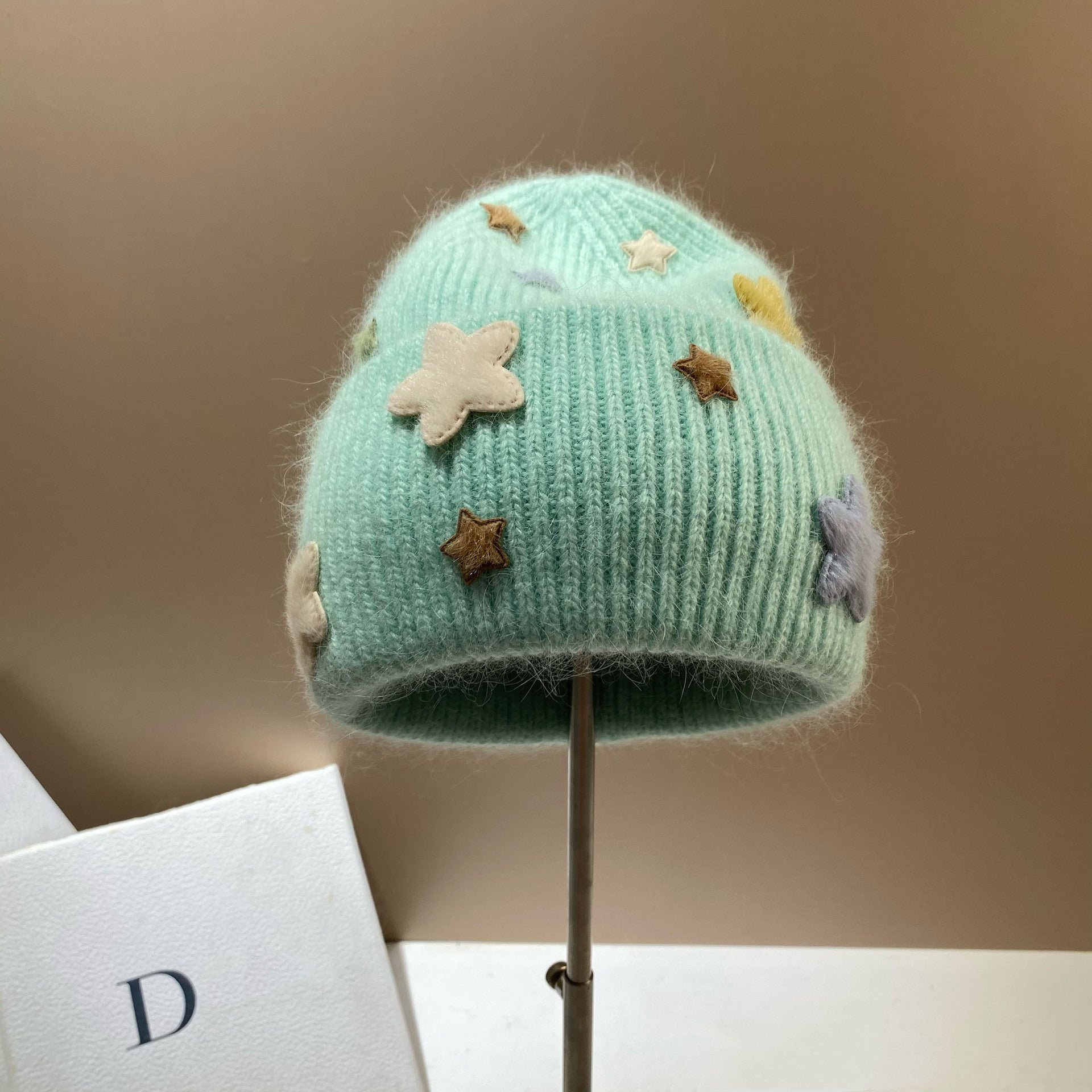Wholesale Autumn and Winter Rabbit Fur Cute Star Knitted Hat
