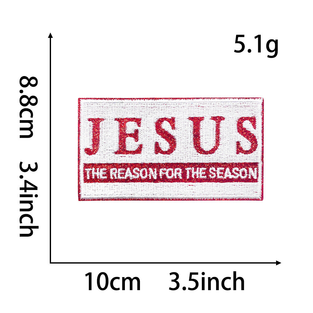 Wholesale Chic Retro Embroidered Iron On Patch Funny Text Rectangle Applique For Coats Decorative