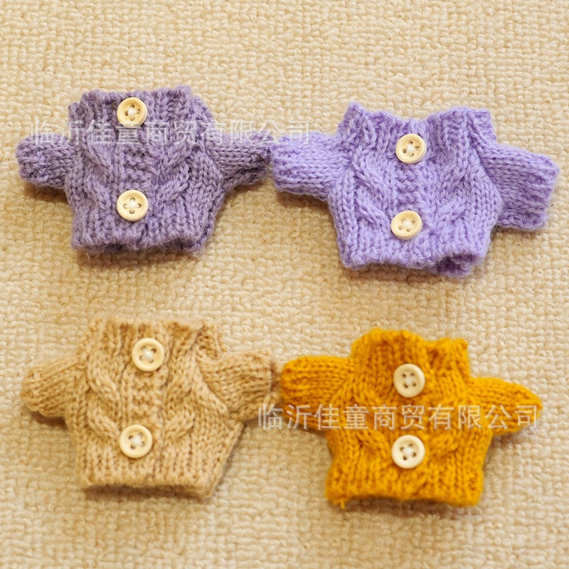 Wholesale 10pcs Mini colored button sweater Doll Accessories