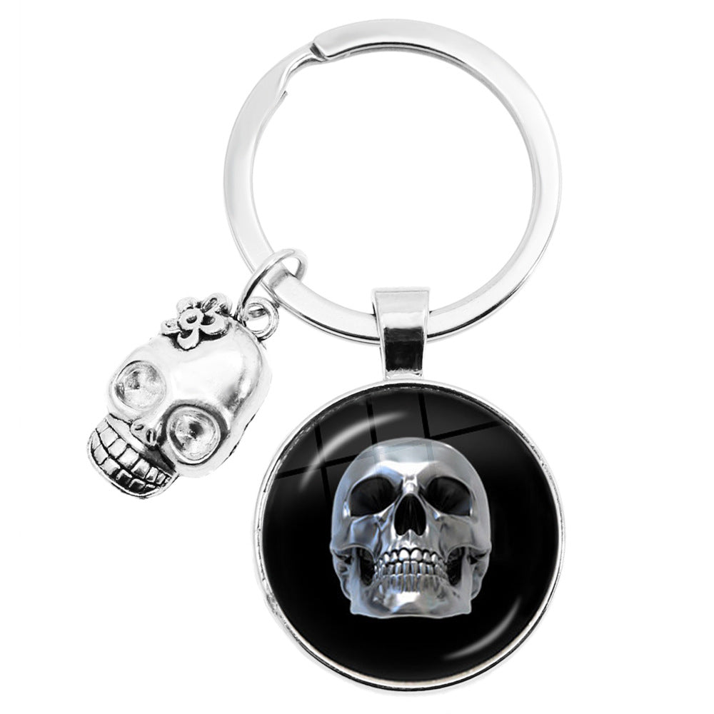 Llavero de calavera de dulces mexicano de aleación de zinc al por mayor