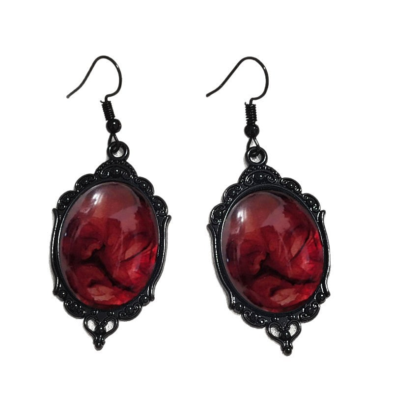Wholesale Vintage Gothic Bat  Flower Halloween Pendant Earrings