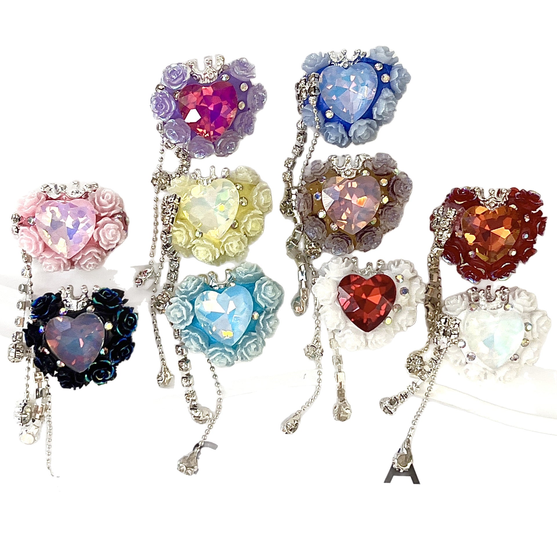 Wholesale  10pcs Colorful Love Flower Crown Diamond Ball Beads