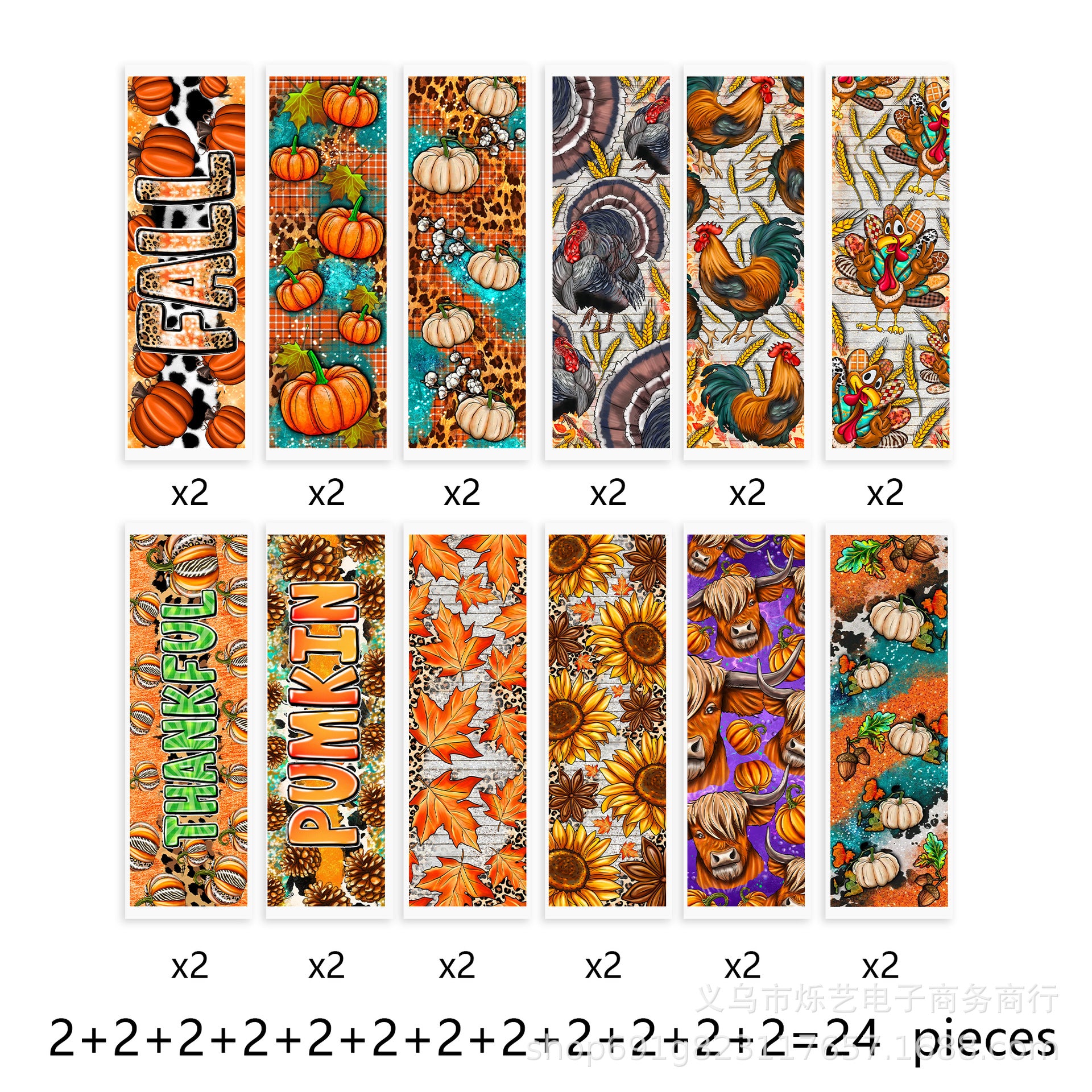 Wholesale 18/24pcs Autism Christmas  suit UV DTF Transfer Crystal Pen Sticker