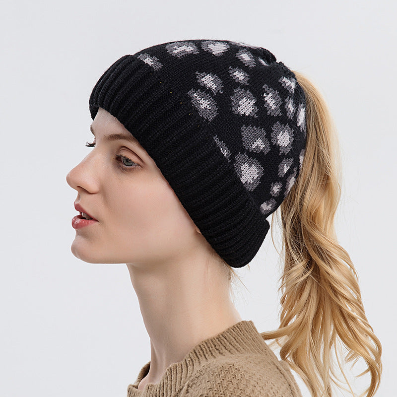 Wholesale  New Leopard Print Autumn/winter Knit Hat