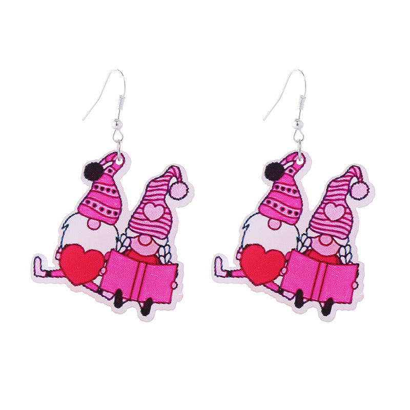 Wholesale Valentine's Day Pink Tape Love Balloon Acrylic Earrings