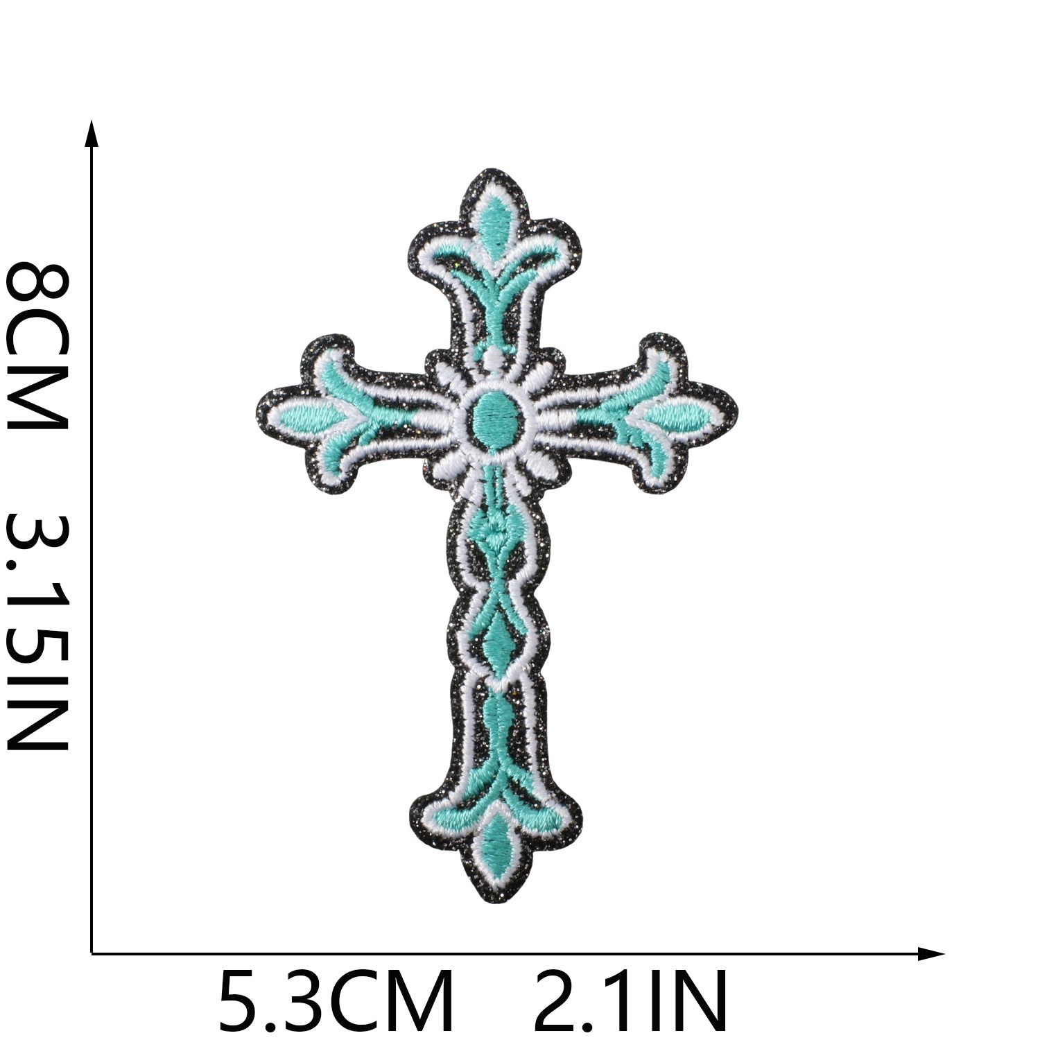 Wholesale Trendy Western Cowboy Embroidered Patches Cross And Leopard Bow Design Polyester Thread Stylish Clothing Decoration For Everyday Use