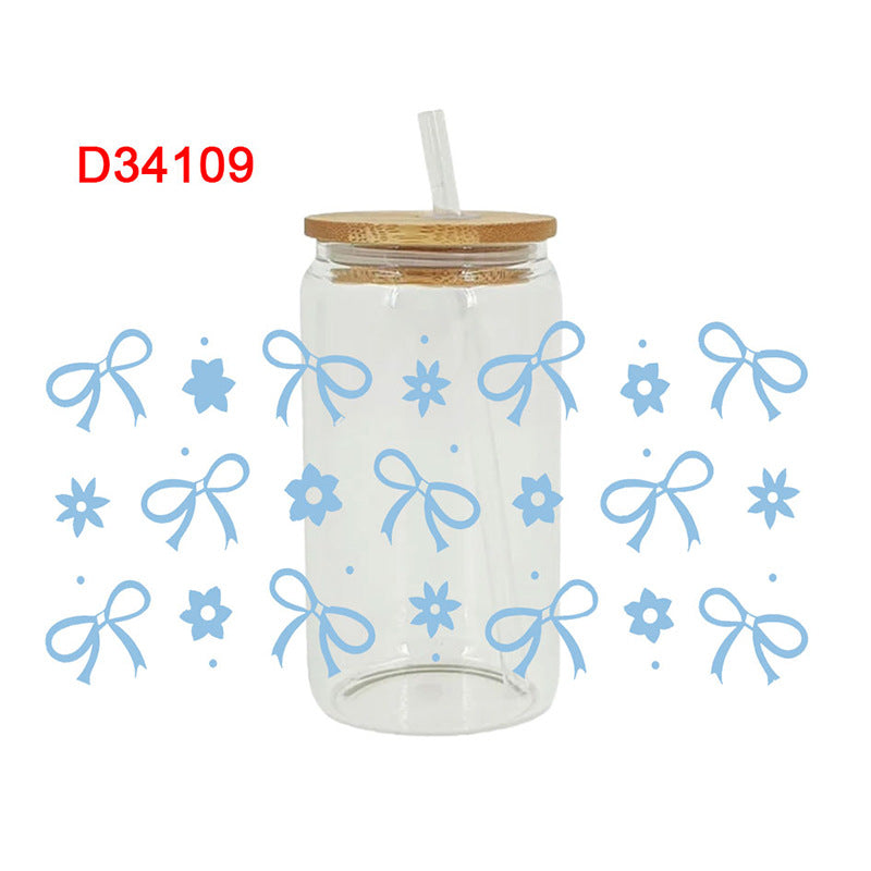 Wholesale Colorful Bow 16oz Cup UV DTF Wrap