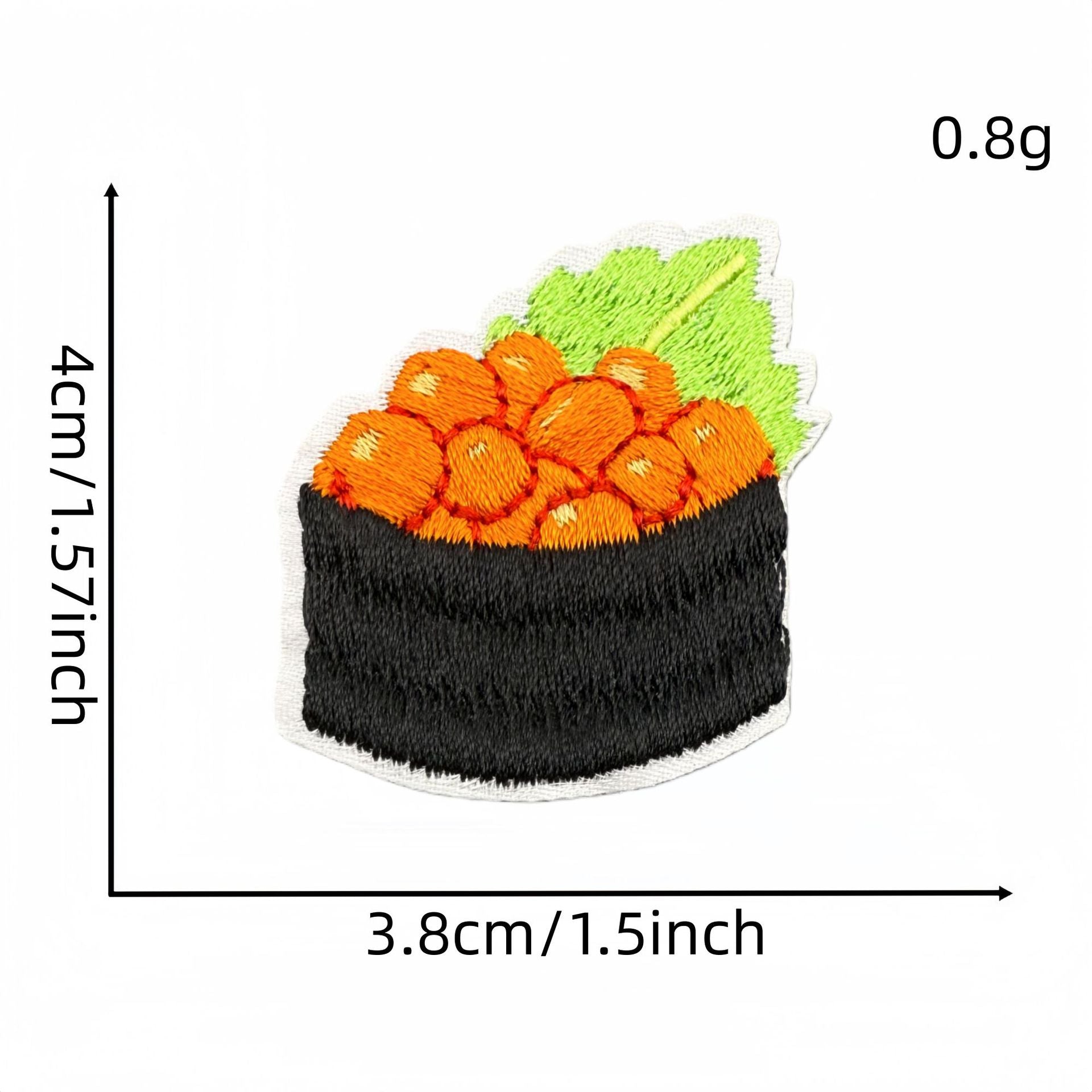 Wholesale Cartoon Salmon Sushi Iron On Embroidery Patch Fashion Decorative Clothing Accessory For DIY Craft And Party Gift Resale
