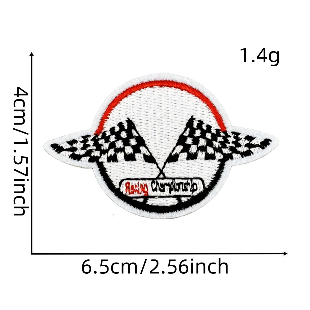 Wholesale Motorcycle Racing Cartoon Embroidered Patches Black White Graffiti Theme Party Bag Decoration