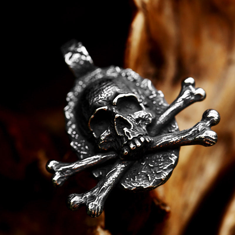 Wholesale National style titanium steel pendant retro skull pendant men' s jewelry