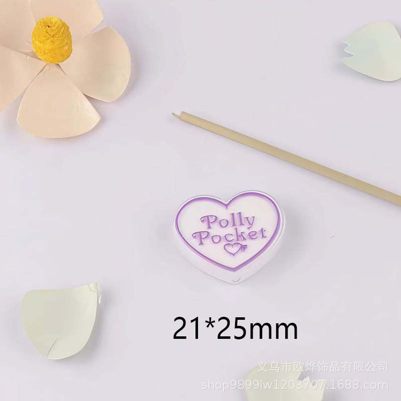 Wholesale 10pcs Cartoon print transparent acrylic beads OLY Exclusive